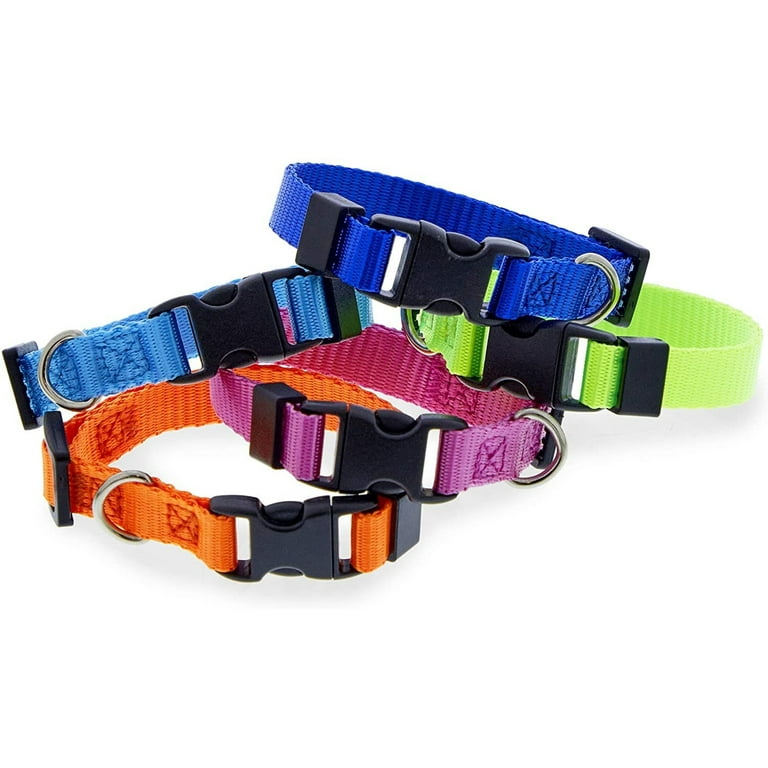 16 Pack Puppy Snap ID Collars for Small Dogs and Puppies, Adjustable,  Rainbow Colors (6.5 - 10in)