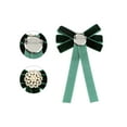 thumbnail image 3 of INSPIRE CHIC Women's Faux Pearl Bow Brooch Pre-Tied Neck Tie Brooch Pin Clip Ribbon Solid Bow Tie, 3 of 5