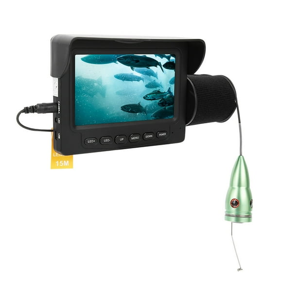 Fishes Finder, LED Brightness Adjustment Portable Fish Finder Camera 15m Cable  For Ice Fishing