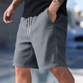 thumbnail image 3 of Inglocry Men's Corduroy Shorts Casual Elastic Waist Drawstring Summer Beach Vacation Shorts with Pockets 2026 Gray M, 3 of 4