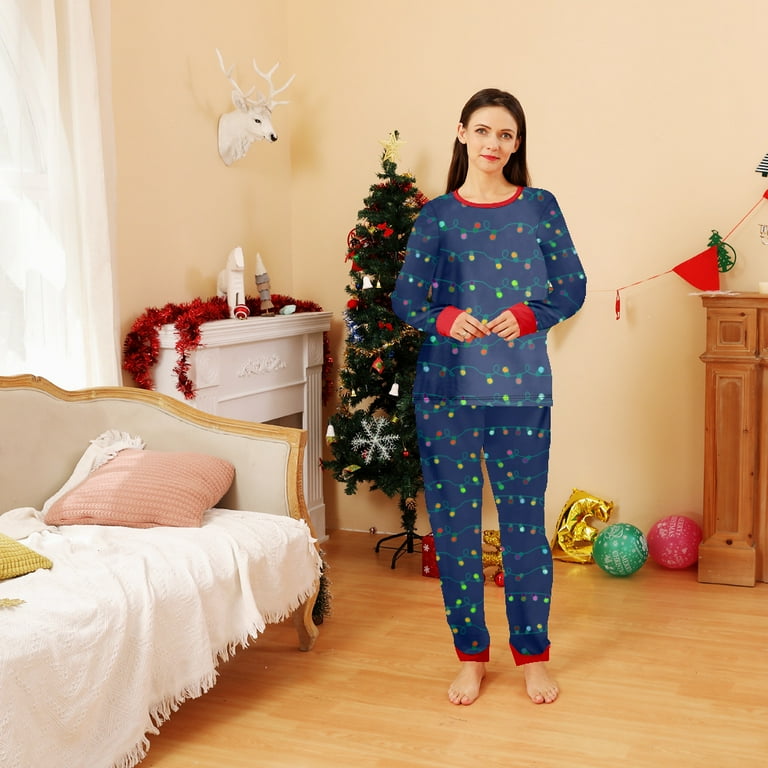 SIENTICE Family Matching Christmas Pyjamas Lounge Sleepwear Long Sleeve Tops Striped Pants for Women Men Kids Women 6XL Walmart