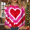 thumbnail image 5 of Guluxicc Womens Long Sleeve T Shirts Casual Valentines Day Graphic Print Tops, Pink, 2XL, 5 of 7