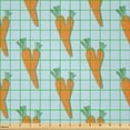 thumbnail image 2 of Ambesonne Orange Pattern Fabric by the Yard Microfiber, Carrot with Leaves, 10 Yards, Pale Blue and Marigold, 2 of 2
