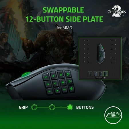Razer - Naga Pro Wireless Optical with Interchangeable Side Plates in  2, 6, 12 Button Configurations Gaming Mouse - Black