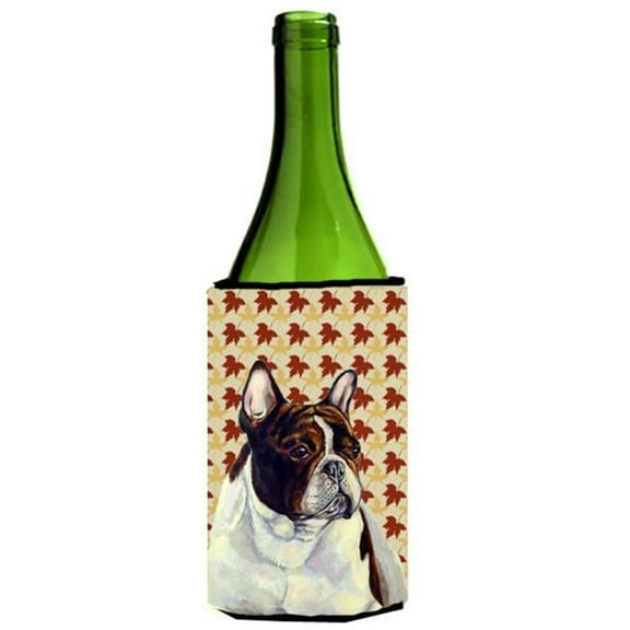 French Bulldog Fall Leaves Portrait Wine Bottle  Hugger - 24 oz.