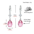 thumbnail image 2 of 925 Sterling Silver Lucky Four Leaf Clover 5A Pear Shape Cubic Zirconia Women Dangle Earrings, 2 of 5