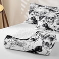 thumbnail image 4 of Erosebridal Spooky Skull Twin Quilt Set, Halloween Black Butterfly Twin Coverlet Set for Boys Girls, Black White, 2pcs 1 Bedspread and 1 Pillowcase, 4 of 7