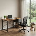 thumbnail image 5 of edx Computer Desk with Drawer 47 Inch PC Table Study Desk with 2-Tier Drawers Storage Shelf Headphone Hook, Modern Simple Style Laptop Desk for Bedroom, Rust, 5 of 9