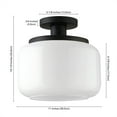 thumbnail image 3 of Henn&Hart 11"W Metal Semi Flush Mount Light in Blackened Bronze, 3 of 8
