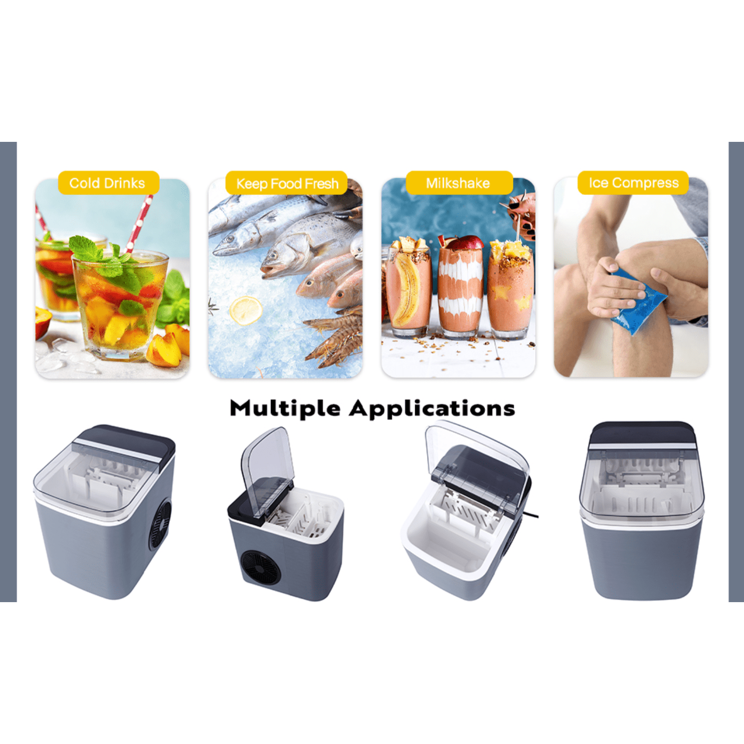 Urday Countertop Ice Maker Machine, 26 lbs in 24 Hours, 9 Ice Cubes Ready in 6 Mins, Portable Self-Cleaning Ice Machine with Ice Basket and Scoop for Home, Kitchen, Office, Bar