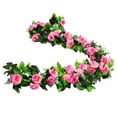 thumbnail image 1 of Paquete de 4 (230 cm) flores artificiales de vid de rosas, plantas de vid de flores falsas para bodas, hogar, fiesta, jardín, artesanía, decoración artística, 1 of 5