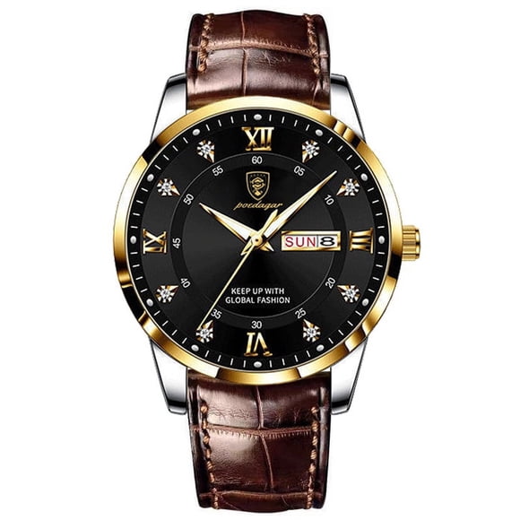Boda Aubergine Nouvelle Étanche Lumineux double Calendrier Montre pour Hommes quartz Ultra-Mince Montre en Direct de la Vente de Diffusion