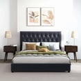 thumbnail image 2 of Grey Velvet Exterior | Bed Frame for Relaxing in Luxury | Add a Touch of Sophistication, 2 of 2