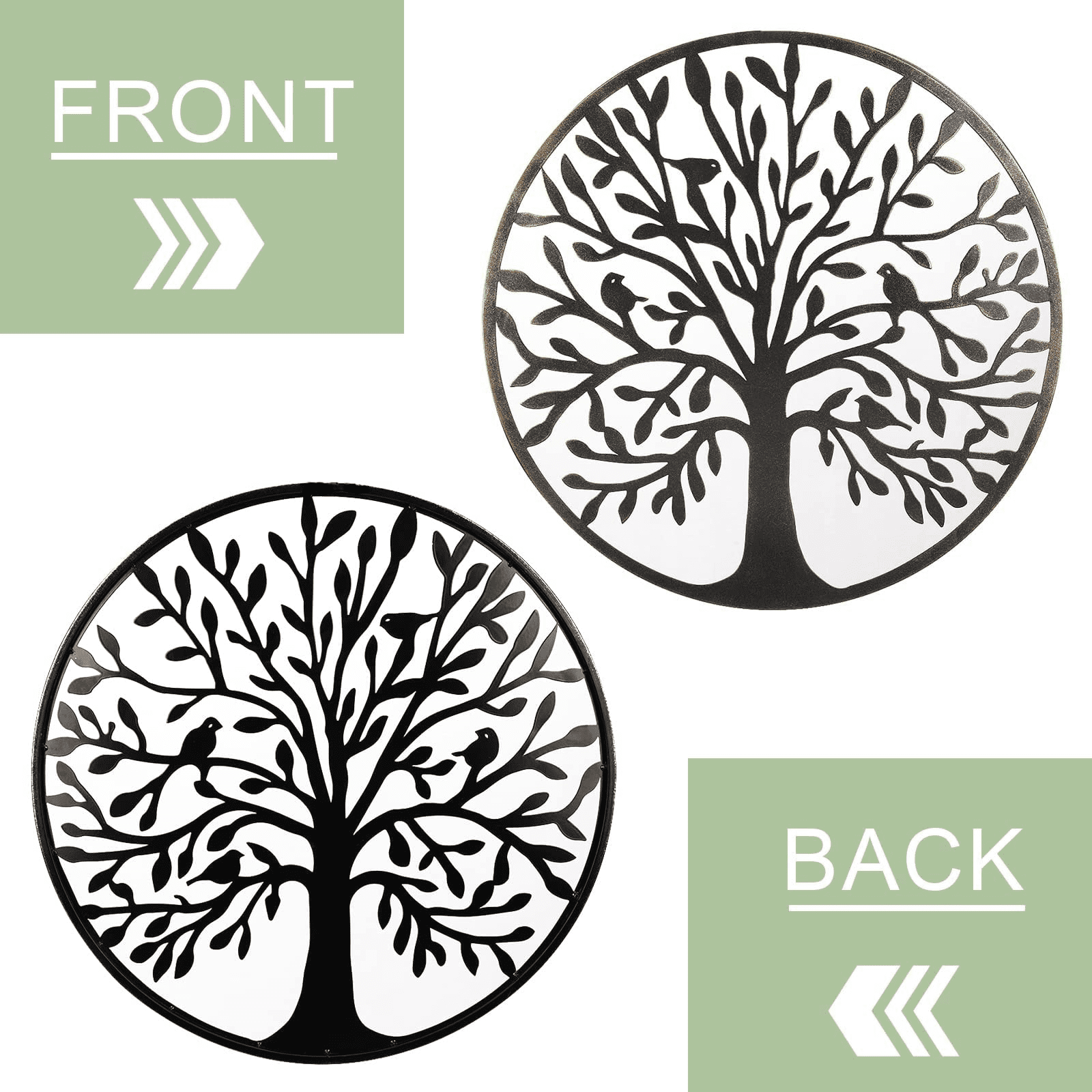 Metal Wall Art - Tree of Life - Family Tree Metal Wall Decor Home Office Decoration Bedroom Living Room Décor