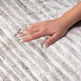 thumbnail image 3 of Addison Rugs Dream Shag Premium Machine Washable Transitional Stripes Gray Runner Rug, 2'3" x 7'6", 3 of 8