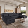 thumbnail image 4 of Sdorens Modular Sectional Sofa,U Shaped Sofa Linen Fabric Couch Free Combination Sofa,4-Seat Sofa with Two Ottomans for Living Room,Black, 4 of 15
