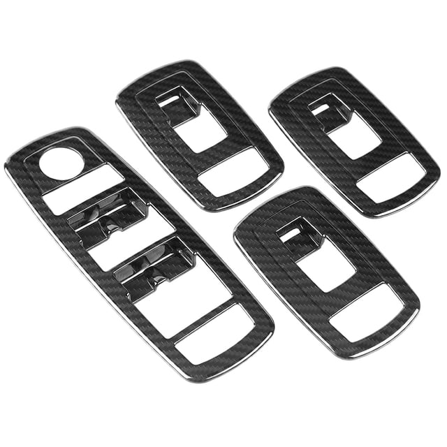 4 piezas de cubierta de marco de botón de elevación de ventana de coche estilo fibra de carbono para Maserati Levante 2017-2018