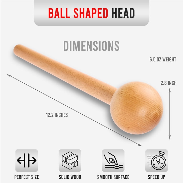 Baoblaze Martello Per Guanti Da Softball E Baseball, In Legno Di Gomma, Lunghezza 31 Cm, Diametro 6,8 Cm, Per Allenamento E Ammorbidimento