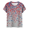 thumbnail image 5 of Xdegoge 4th Of July Tops for Women Patriotic Shirts USA American Flag Stars Print Crewneck Short Sleeve Casual Loose Fit Lightweight Summer Holiday Graphic Tees, 5 of 7