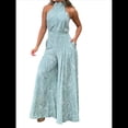 thumbnail image 2 of Elegantes para Mujer, para Fiestas de Noche, Invitadas de Boda, Grandes, Sin Mangas, Pantalones Largos de Pierna Azul XXL, 2 of 6