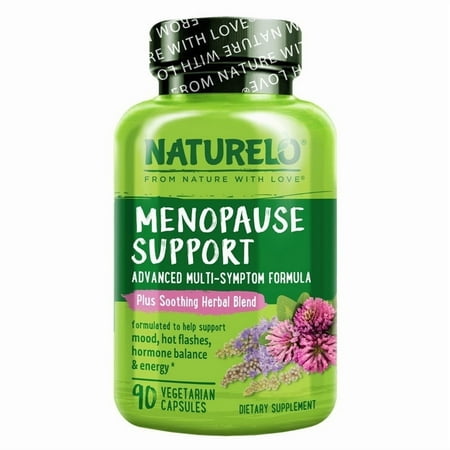 NATURELO Menopause Supplements for Women, Herbal Blend with Black Cohosh for Menopause Hot Flashes Advanced Estrogen Multi-Symptom Formula 90 Capsules