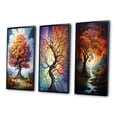 thumbnail image 3 of Designart "Glorious Autumn Countryside Tree" Landscape Trees Framed Wall Art Set Of 3 - Yellow Trees Frame Gallery Set For Office Decor, 3 of 6