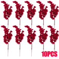 thumbnail image 1 of Bayas artificiales para decoración navideña, ramas de bayas rojas para árbol de Navidad, adornos de mesa para el hogar, corona de frutas rojas, 1/20 piezas, 1 of 4