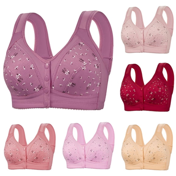 Wirefree Bras for Women Solid Color Lightweight Push up Supportive Bras Comfortable Breathable Sleeping Underwear Daily Bra for Women Red XXL