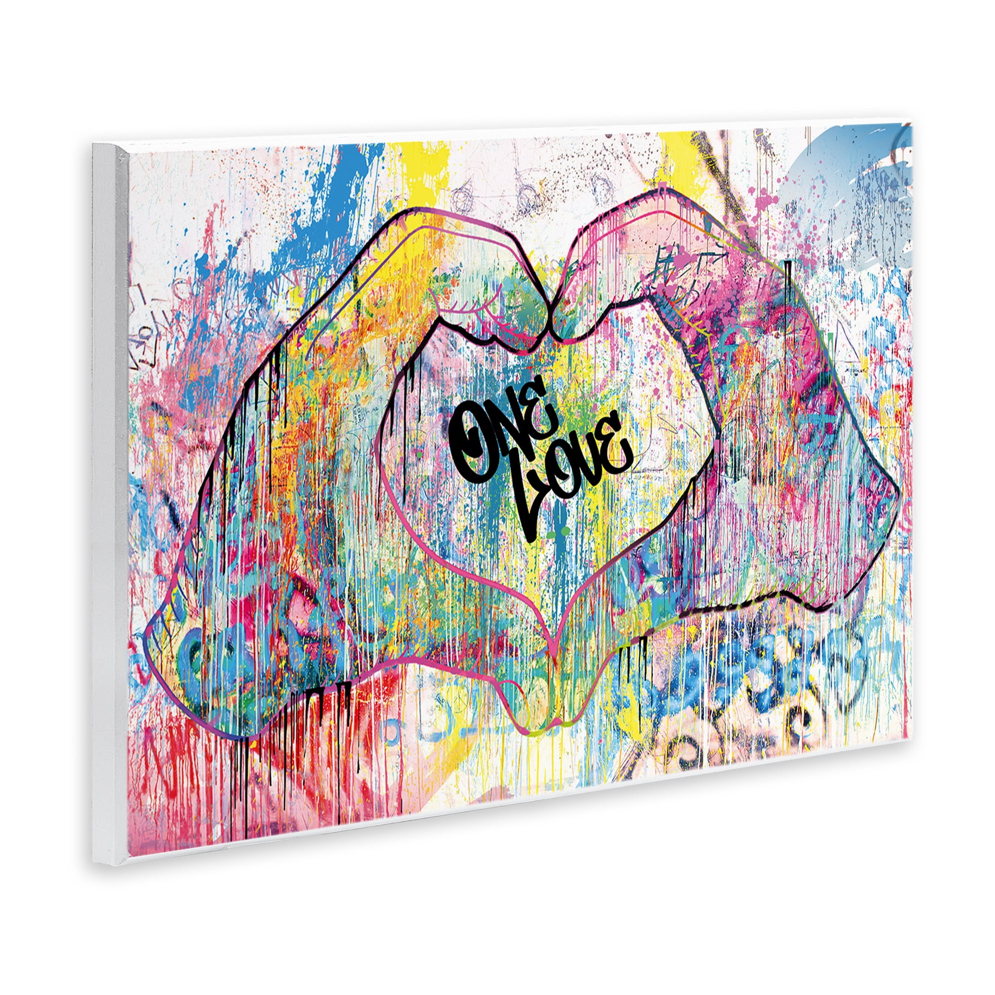 Stupell Industries Urban One Love Heart Symbol Typography Painting Unframed Art Print Wall Art, 19 x 13