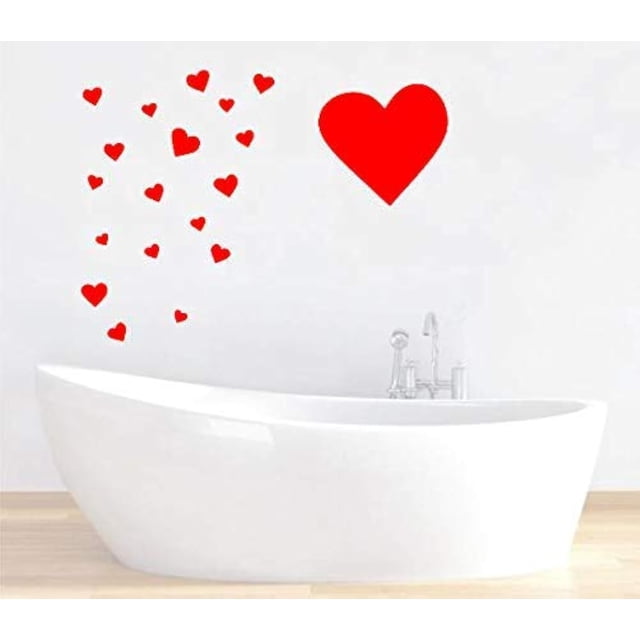 Autocollants Muraux Amovibles Cœurs Rouges pour Décoration de Chambre d'Enfants +"Mix 97 Pcs"+"Autocollants Muraux Rouges"+autocollants+"Autocollants Muraux Pelables et Adhésifs" + Décoration Murale en Vinyle par BUGYBAGY