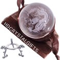 thumbnail image 2 of Bola de cristal HDCRYSTALGIFTS, dragón chino, 6 cm, con soporte, 2 of 9