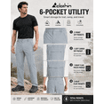 thumbnail image 5 of Clothin Men's Elastic-Waist Travel Pant Stretchy Lightweight Thin Multi-Pockets Quick Dry Breathable(Light Grey XL-30), 5 of 8