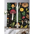 thumbnail image 2 of Retro Mushroom Sheer Curtains for Living Room Bedroom Spring Summer Botanical Leaves Black Sheer Curtains 96 Inch Long 2 Panels Set Light Filtering Curtain Window Treatments Drapes for Dining Room, 2 of 6