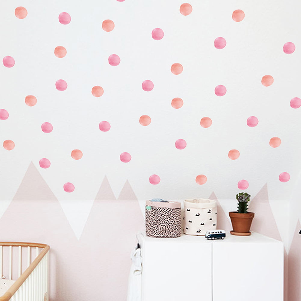 Polka Dots Wall Stickers ROSE GOLD Decal Child Vinyl Decor Spots Baby Nursery 