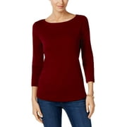 Charter Club Womens Petites Knit 3/4 Sleeves Pullover Top