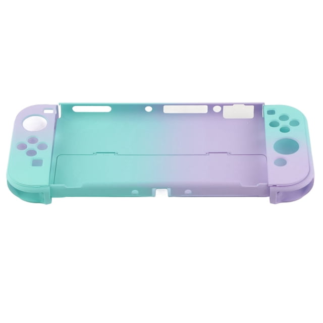 Estuche protector para Switch OLED, hermoso color degradado, ligero, para consola de juegos, morado y azul.