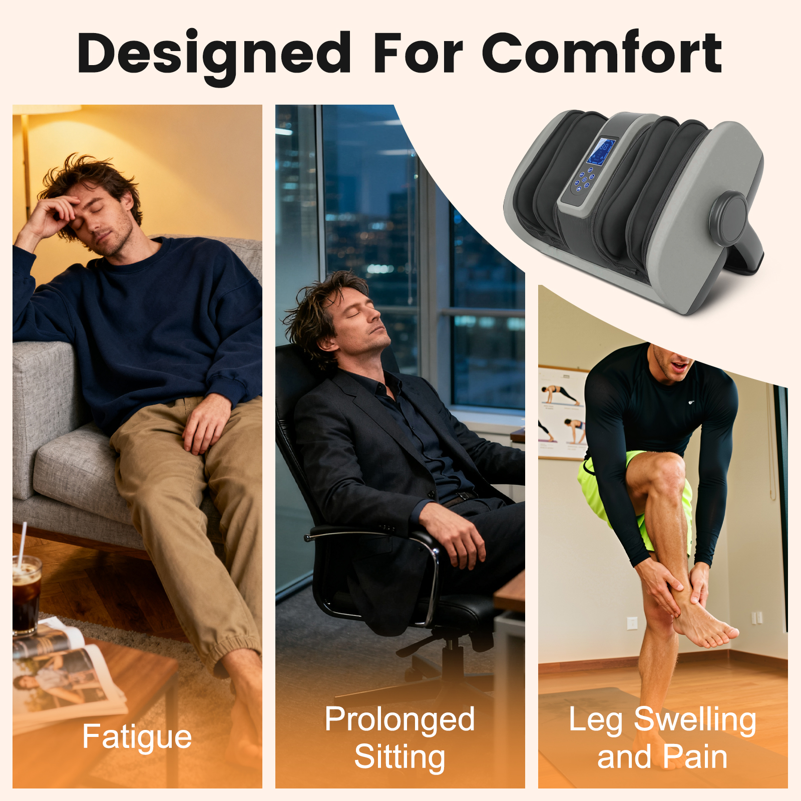 BAOKALER Shiatsu Foot Massager with Heat, Deep Kneading Foot and Calf Massager with Vibration Compression, Electric Leg Massager Machine for Circulation and Pain Relief, Gift for Elder, Black
