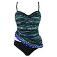 thumbnail image 3 of Hilor Women One Piece Swimsuit Tummy Control Bathing Suits Ruffle Monokini Swimwear, 3 of 8