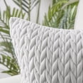thumbnail image 6 of Phantoscope Quilted Velvet Braid Textured Pleated Decorative Throw Pillow Covers for Couch, 18" x 18", White, 2 Pack, 6 of 8