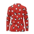 thumbnail image 5 of Yuyamidu Bird Long Sleeve Golf Shirts for Woman Golf Ball Athletic Tennis Shirts Soft Quarter Zip Workout T shirts Red Pullover Golf Tops Size XS, 5 of 8
