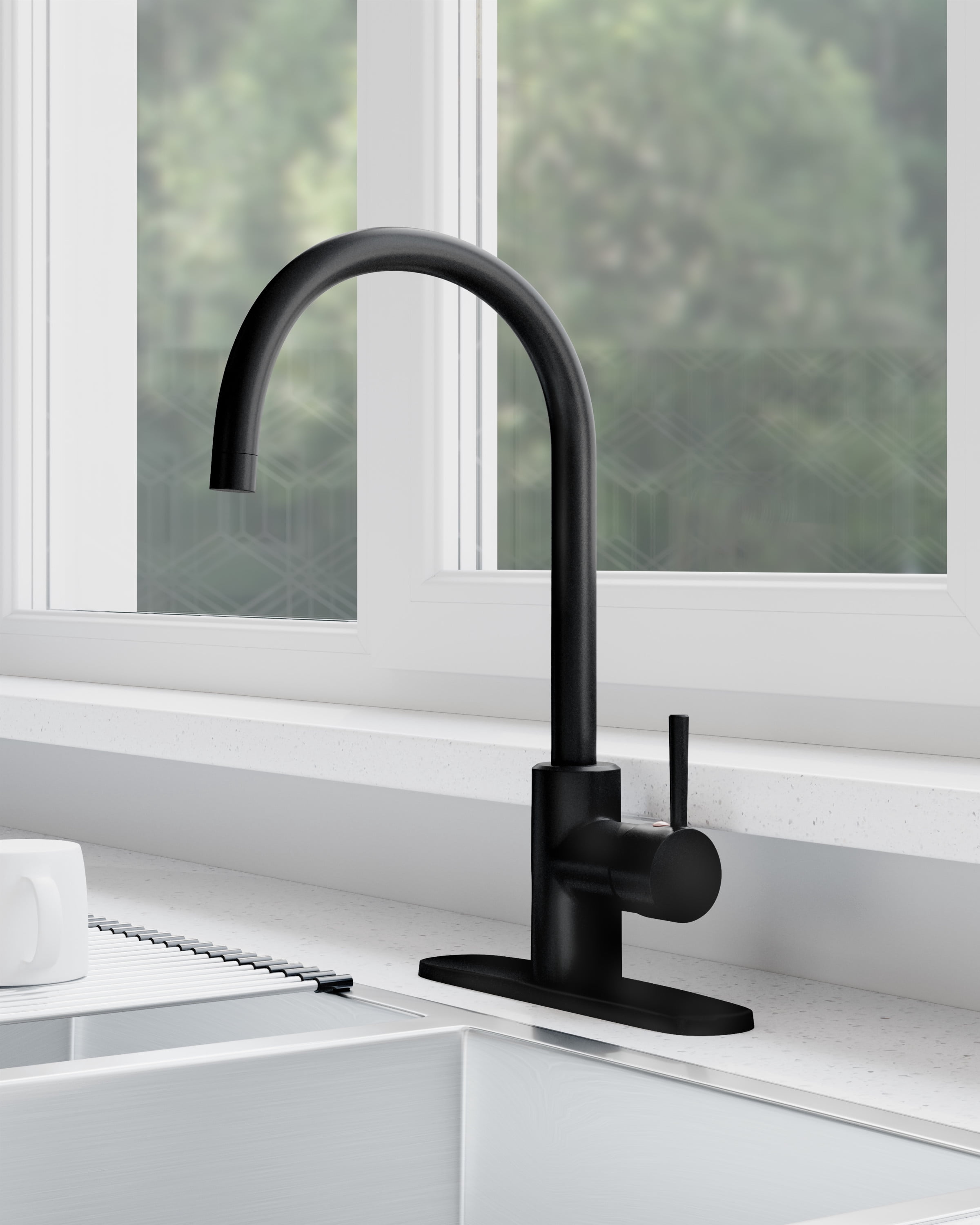 Design House 595678 Eastport II Single-Handle Kitchen Faucet, Matte Black