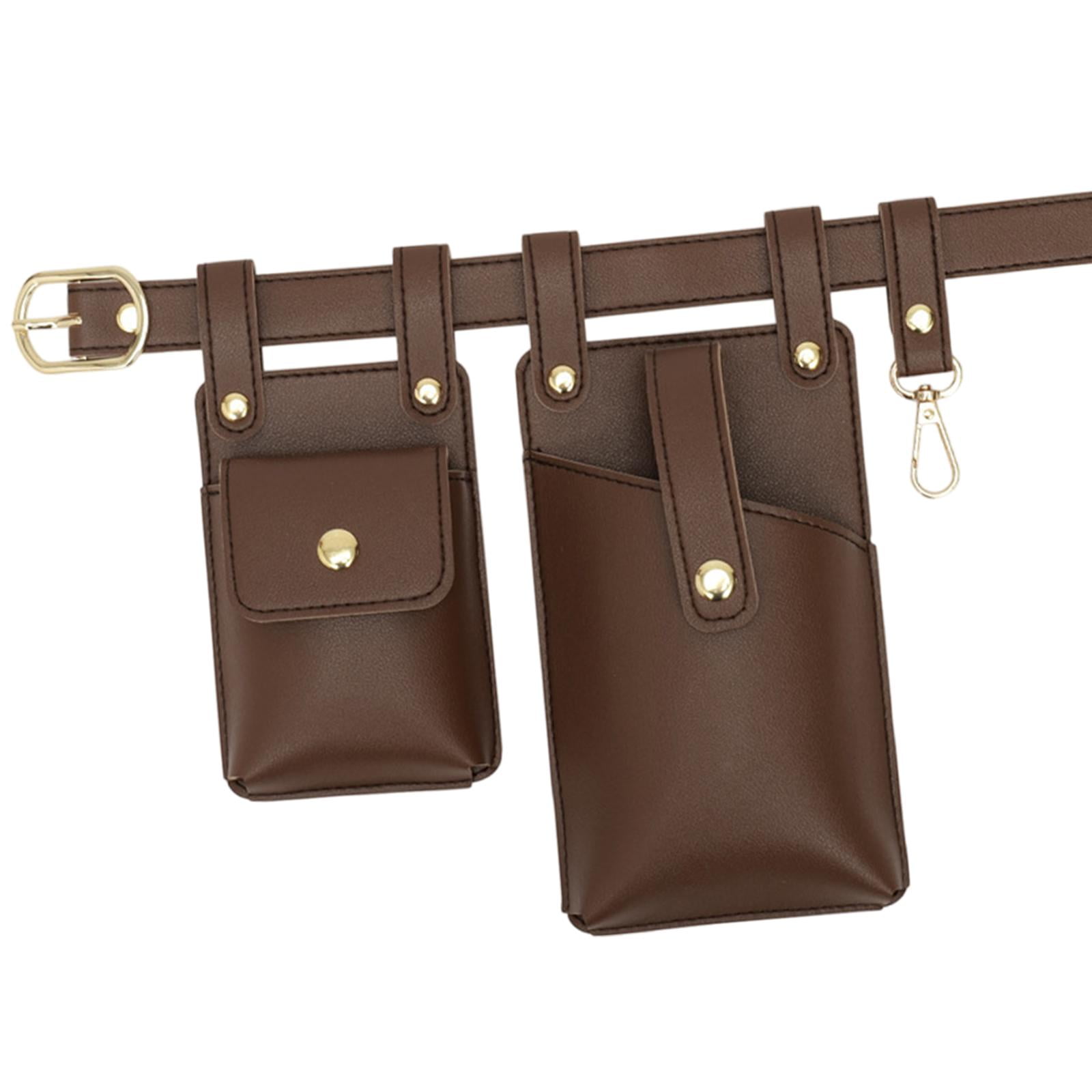 FVDPWYE Belt Pouch Sturdy Waist Organiser Belt Fashion Waterproof Comfortable Fanny Pack Dark Brown