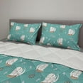 thumbnail image 2 of Sailing Comforter & Sham Bedding Set, Repeating Seagulls Pirate Clipper Ship Anchor Marine Illustration, 3 pcs Duvet Set Microfiber Filling Quilt, 5 Sizes, Pale Teal Ivory, by Ambesonne, 2 of 4