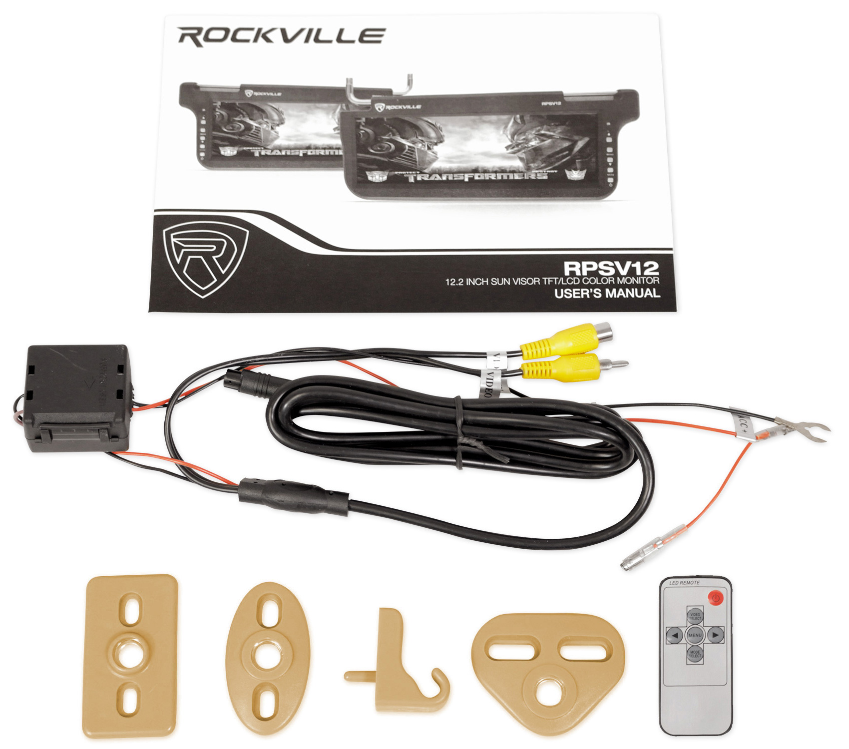 Beige/Tan Car Sun Visor Monitors 