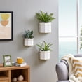 thumbnail image 3 of Danya B. Geometric White and Gold Wall Planters Set of 3, 3 of 6