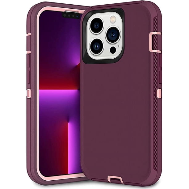 Entronix Funda Resistente para iPhone 13 Pro Max, Triple Capa, Resistente a Golpes y Anticaídas, Color Morado