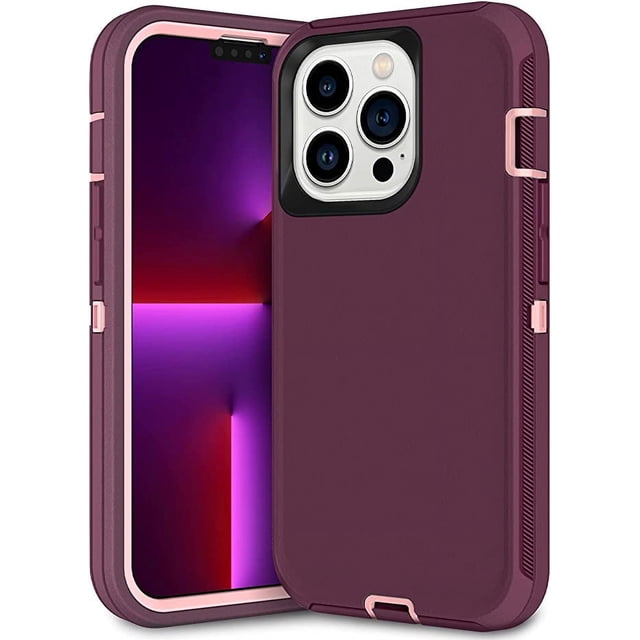 Entronix Funda Resistente para iPhone 13 Pro Max, Triple Capa, Resistente a Golpes y Anticaídas, Color Morado
