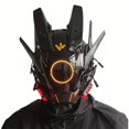 thumbnail image 2 of Mask Round Lights Wing Braid Lights Makeover Festival LED Light Up Mask Tech Helmet, 2 of 2