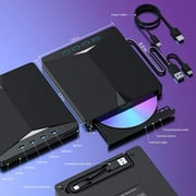 USB External CD DVD Drive for Laptop, USB 3.0 DVD Player Portable CD/DVD Burner, CD ROM External DVD Drive for Laptop Compatible with Laptop Desktop PC Windows 11/10/8/7 Linux Mac OS