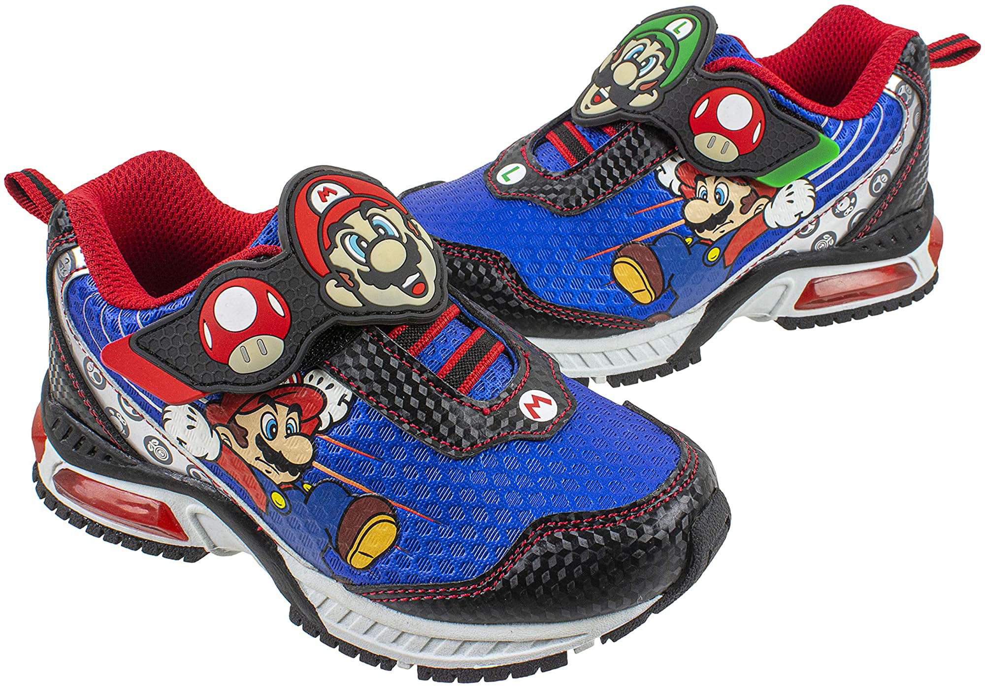 Mix Match Runner Trainer Light Up Sneaker Super Mario Brothers Mario and Luigi Kids Tennis Shoe Kids Size 11 to 3 
